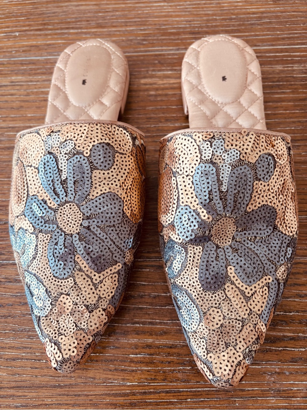 Birdies The Dove Floral Peral Sequins Flats